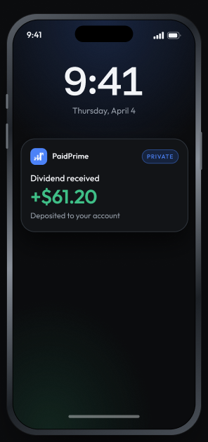 Privacy Mode notification showing amount only