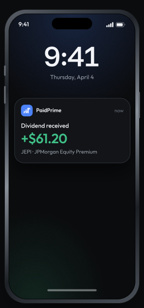 Ticker Visible notification showing JEPI holding